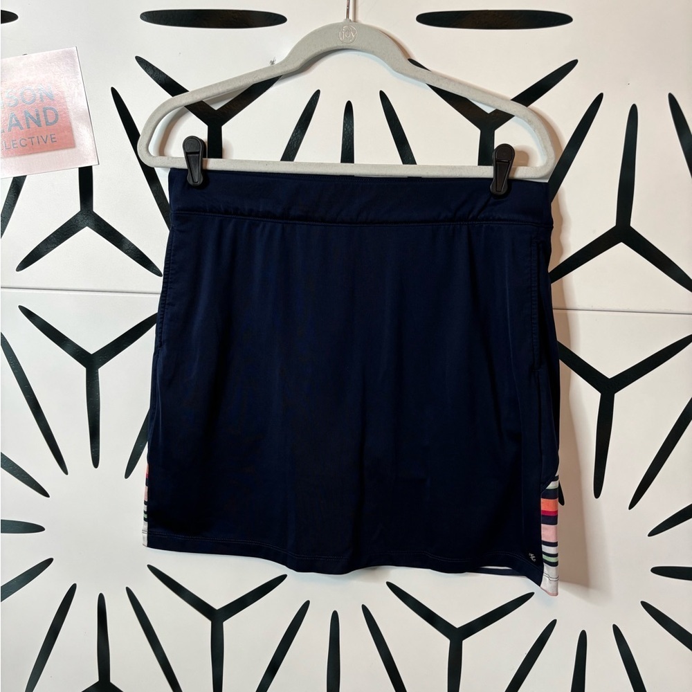 Izod Navy Striped Golf Skort Colorful Stripes Women’s Size M